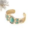 Vintage Court Style Turquoise Bracelet Women's Japanese and Korean Ins Style Niche Sense Fashion Open Hand Jewelry