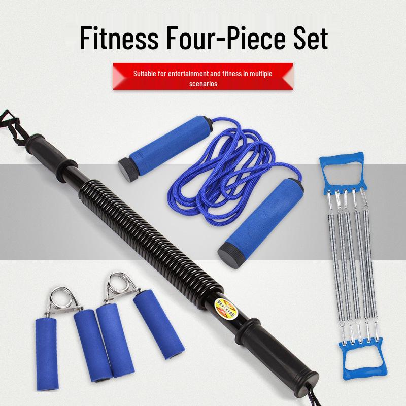 Multi-Functional Fitness Set: Jump Rope, Hand Grip, Arm Exerciser, Tension Rope, and Strength Bar 68×27×44