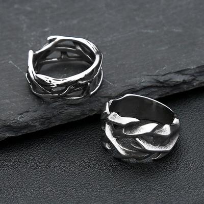 Vintage vyřezávaný design Nerezová ocel Trny Pánský prsten Pár prstenů Pro muže Ženy Cool Severské Viking doplňky Šperky