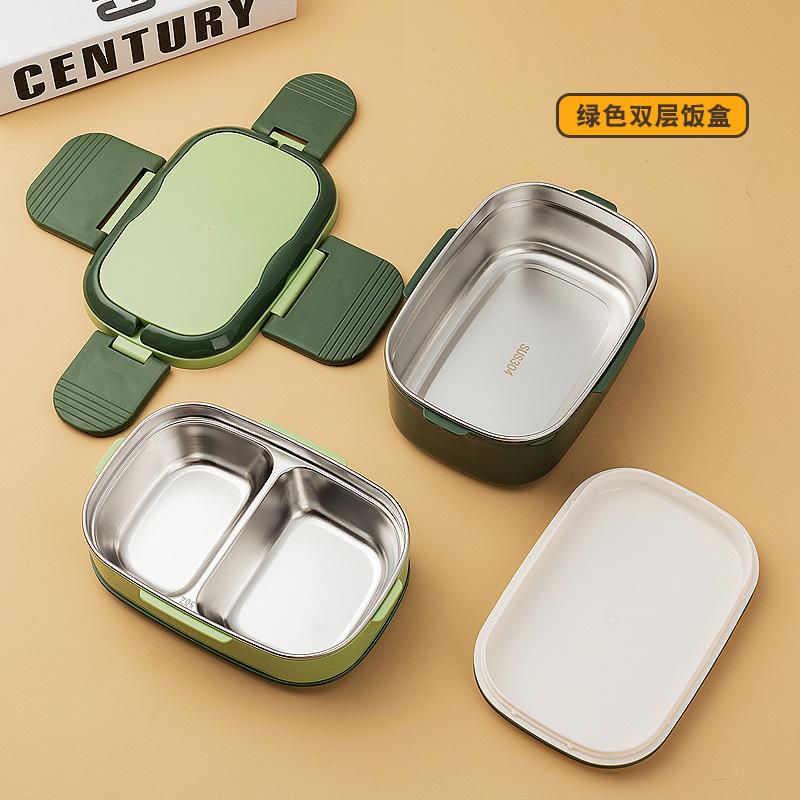 

Двухслойный ланч-бокс, переносной контейнер для фруктов, контейнер для еды из нержавеющей стали для микроволновки, переносные коробки для пикника и свежих продуктов