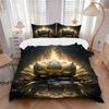 3pcs Bloom Lotus Soft Comfortable Bedding Set, For Bedroom, Guest Room And Dorm, All - Season Use, High-Definition Printing159