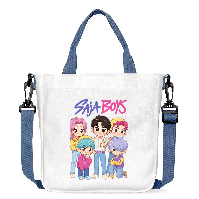 Anime Cartoon Print Student Go Out Portable Handbag Large Capacity Casual Canvas Bag