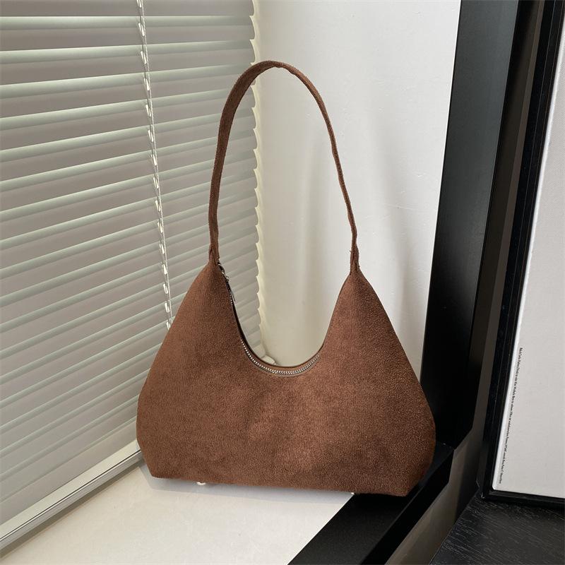 Handtasche mit großer Kapazität für unter dem Arm 2025 neuwertige Damen Retro Wildleder vielseitig Herbst und Winter tragbare Schultertasche Damen