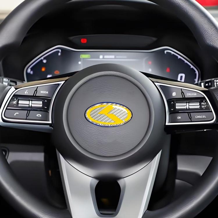 1 pièce Autocollant Emblème Volant Fibre de Carbone K 3D Volant de Voiture Emblème Intérieur de Voiture Accessoires de Style de Voiture Pour KIA