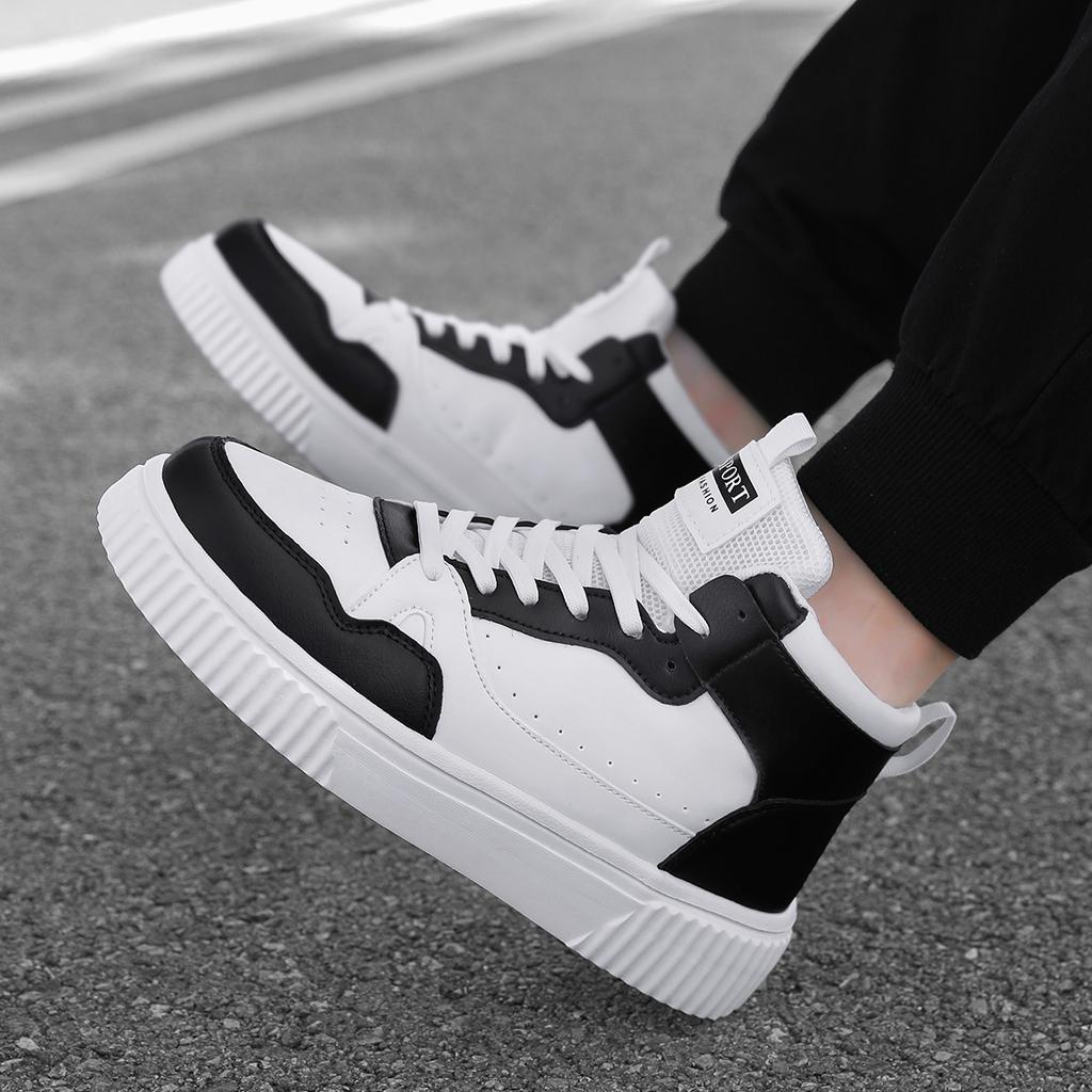 Męskie buty skórzane zimowe codzienne buty dla mężczyzn wysokie trampki luksusowe modne mokasyny wygodne damskie botki