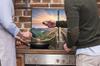 2x GLASS PROTECTIVE PLATE FOR STOVE 40x52 SKY