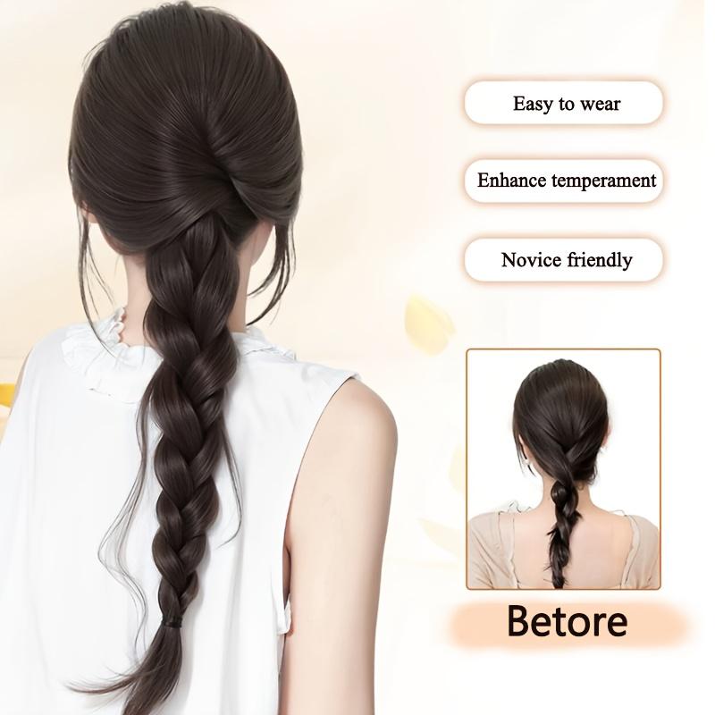 Synthetic Wig Braid Female Catch Clip Ponytail Lazy Temperament Braided Hair Long Braid Low Braided Fake Ponytail