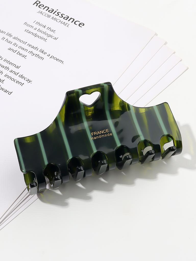 Niche High-end Love Stripe Acetate Grab Clip Female Retro Temperament Back of the Head Coiled Hair Shark Clip Half Tie Hairpin