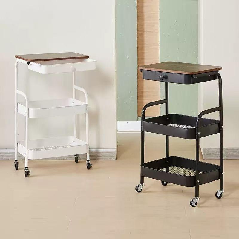 Multi-Functional Trolley with Wheels: Snack, Spice, and Side Storage Rack for Kitchen & Living Room