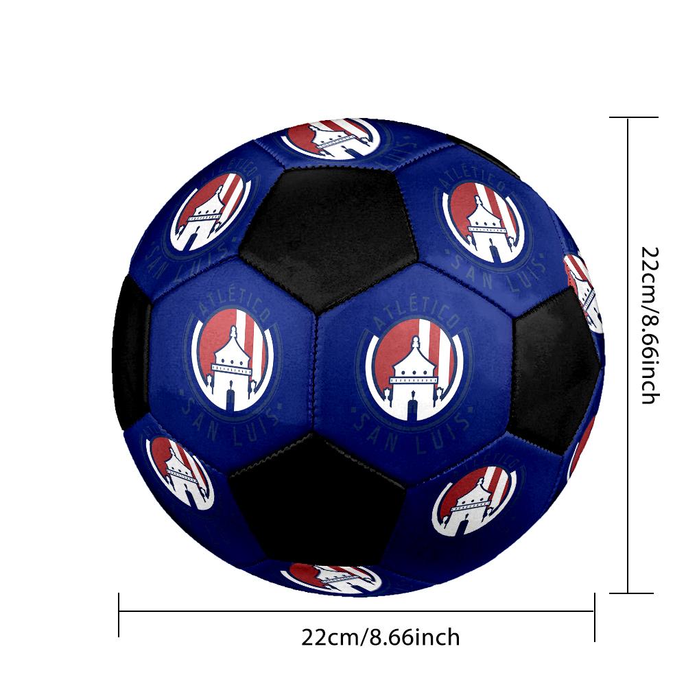 SIZE 5 Atlético San Luis Soccer Ball Colorful All Ages Machine Stitched PVC Competition Ready Durable High-Bounce