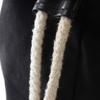 Chanel Mini Pool Bag Shoulder Bag Logo Drawstring Black Cotton Women Used