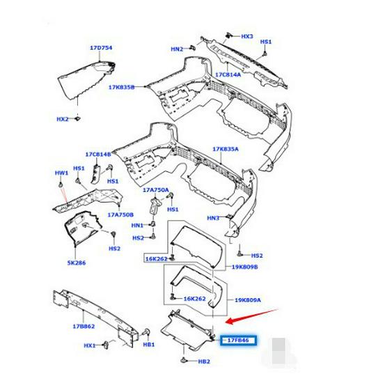 LR045190=LR045191 Fits the Rear Bumper Underbody Protection of the 2014 Land Rover Range Rover Sport.