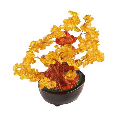 Prosperity 18cm Lucky Money Tree Artificial Tabletop Decor Feng Shui Tree Gift Statue Fortune Tree Bonsai Home
