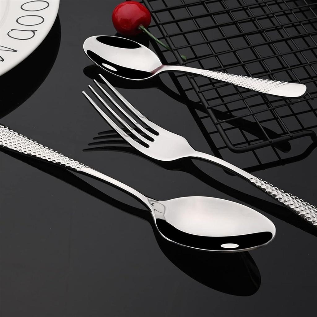 Hochglanzpoliertes versilbertes Edelstahl Besteckset Kupfer Besteckset Roségold Löffelfarbe Besteckset