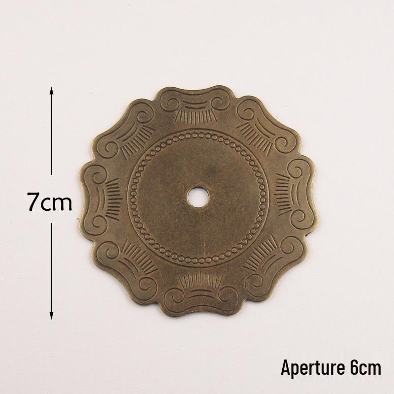 Antique Chinese Copper Plum Blossom Pull Handle and Gasket for Furniture Decoration