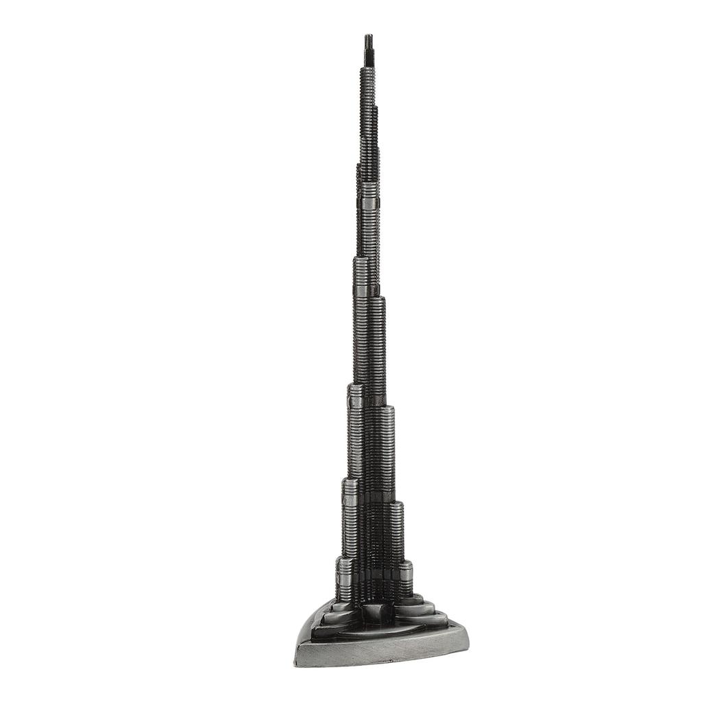 Burj Khalifa Tower Model Gray Alloy Miniature Dubai Tower Ornament Dubai Landmark Building Model