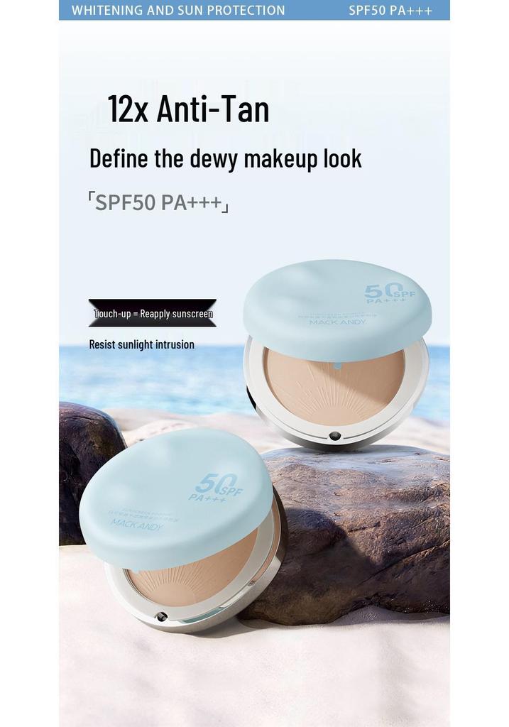 Makandi Dual-Use Whitening Sunscreen Foundation: Oil-Control, Long-Lasting, Wet/Dry Application, Conceals & Sets Makeup.