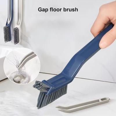 Multifunctional Floor Seam Brush 2-In-1 Clip Hair Window Cleaning Brush for Wall 45-Degree Angle Corner Gap Brush