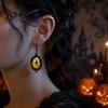 Retro Alloy Dangle Earrings 1 Pair Halloween Gothic Black Cat for Women, Vintage Exquisite Craftsmanship Party Favors Dark Punk Style Drop Earrings,
