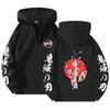 Zipper Lapel Pullover Sweatshirt Cotton Long Anime Sleeved Hooded Sweatshirt Casual Fashion Loose Solid Color