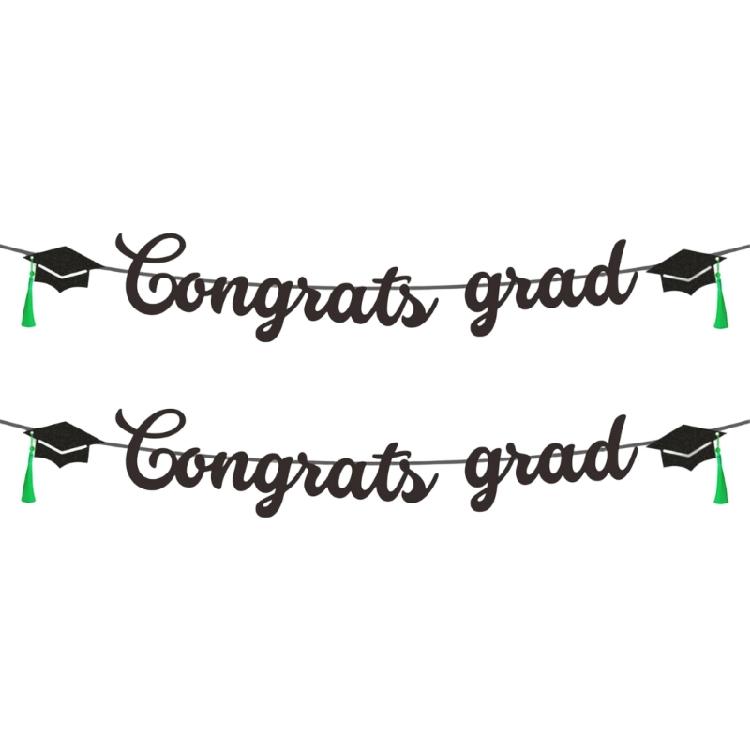 

Large Congrats Grad Sign With Tassels For Photo Backdrops Wall Hanging Graduation Party Decorations