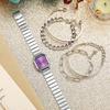 No Gift Box Small Dial Butterfly Leisure Belt Simple Quartz Women's Watch   Bracelet Chain 5-piece Set