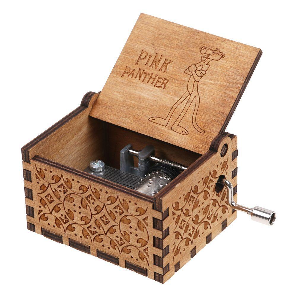 Handcrafted Retro Music Box Carved Wood Music Case Perfect For Xmas And Birthdays