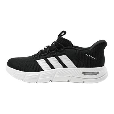 Cloudfoam Flex-Rapidfit Versátil Confortável Absorvente de Choque Respirável Leve Cano Baixo Sapatos de Caminhada Tênis Unissex Preto Branco KJ5916