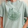 Boho Sleeping Fox T-Shirt | Botanical Wildlife Unisex Tee Comfort Colors Line Sketch Art Print Short Sleeve