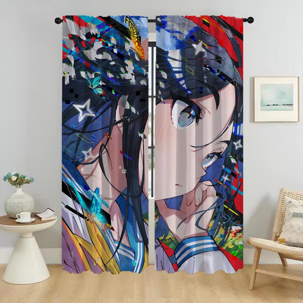 Saito Solros Skiljevägg Eleganta Rumsgardiner för Vardagsrum Mörkläggningsgardin Persienner Anti-myggardiner 2 Delar Kök