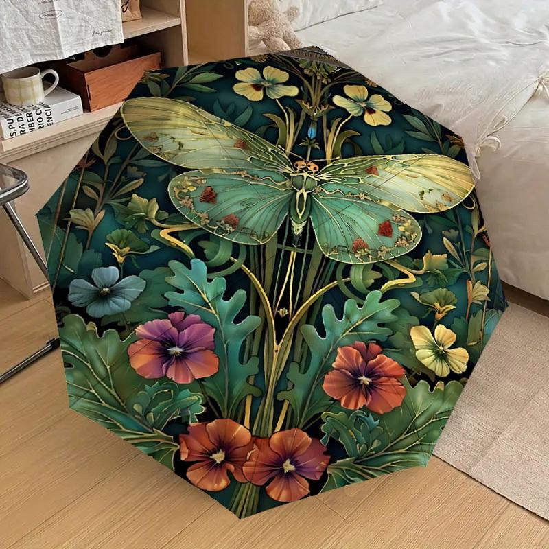 1PC Butterfly Flowers Automatic Open/Close Umbrella Compact Folding Umbrella with 8-Rib Shaft lightweight esign, Fashion Lovers1223A
