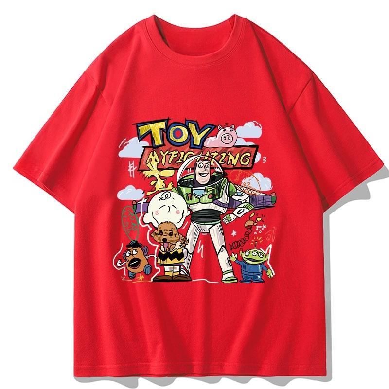 Toy Story Shortsleeved Tshirt Unisex Buzz Lightyear Threeeyed Boy 2025 New Pure Cotton Loose Clothes Casual Comfortable