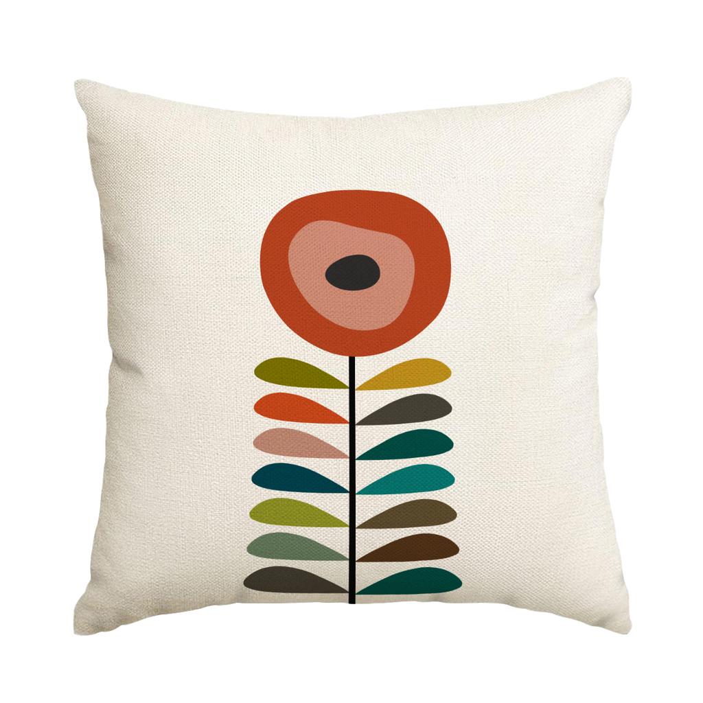 1/4Pcs Floral And Plant Printed Pillow Cover, Bohemian Room Living Room Sofa Decoration Cushion Cover (Without Pillow Core)
