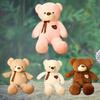 Adorable Silky Ribbon Teddy Bear Plush Toy For Girls Pp Cotton Stuffed Animal In Short Plush