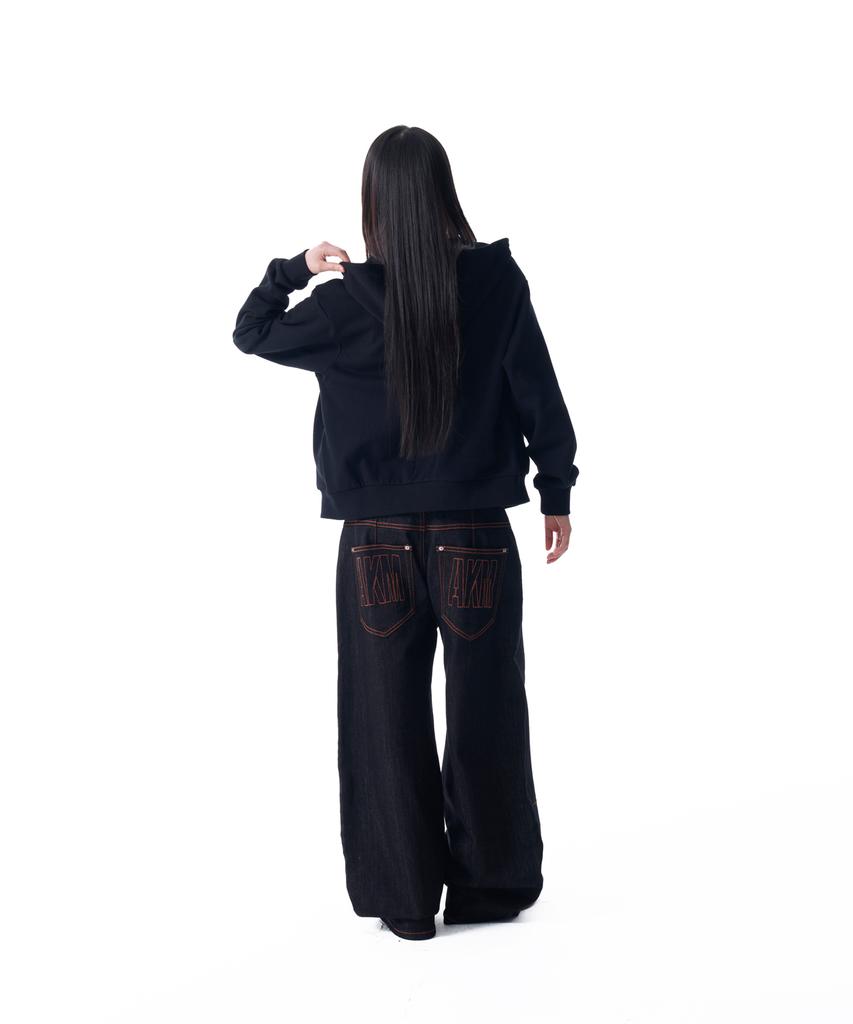 AAKAM Stitched Denim Pants (Black)