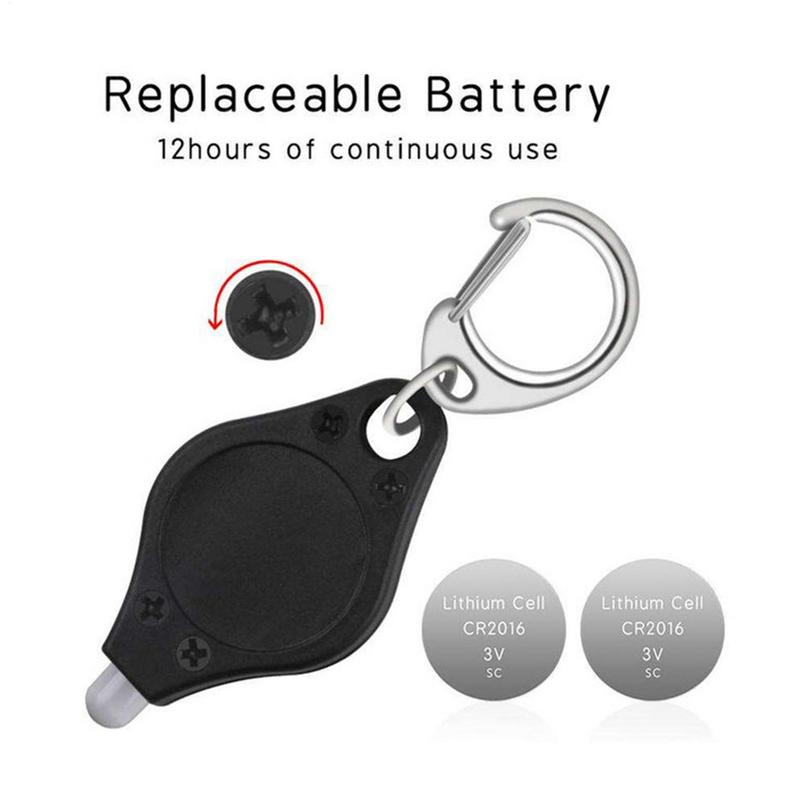 Mini LED Working Light Portable Pocket Flashlight USB Key Lamp With Duals Function Switchs Squeeze Button Keychain Flashlight