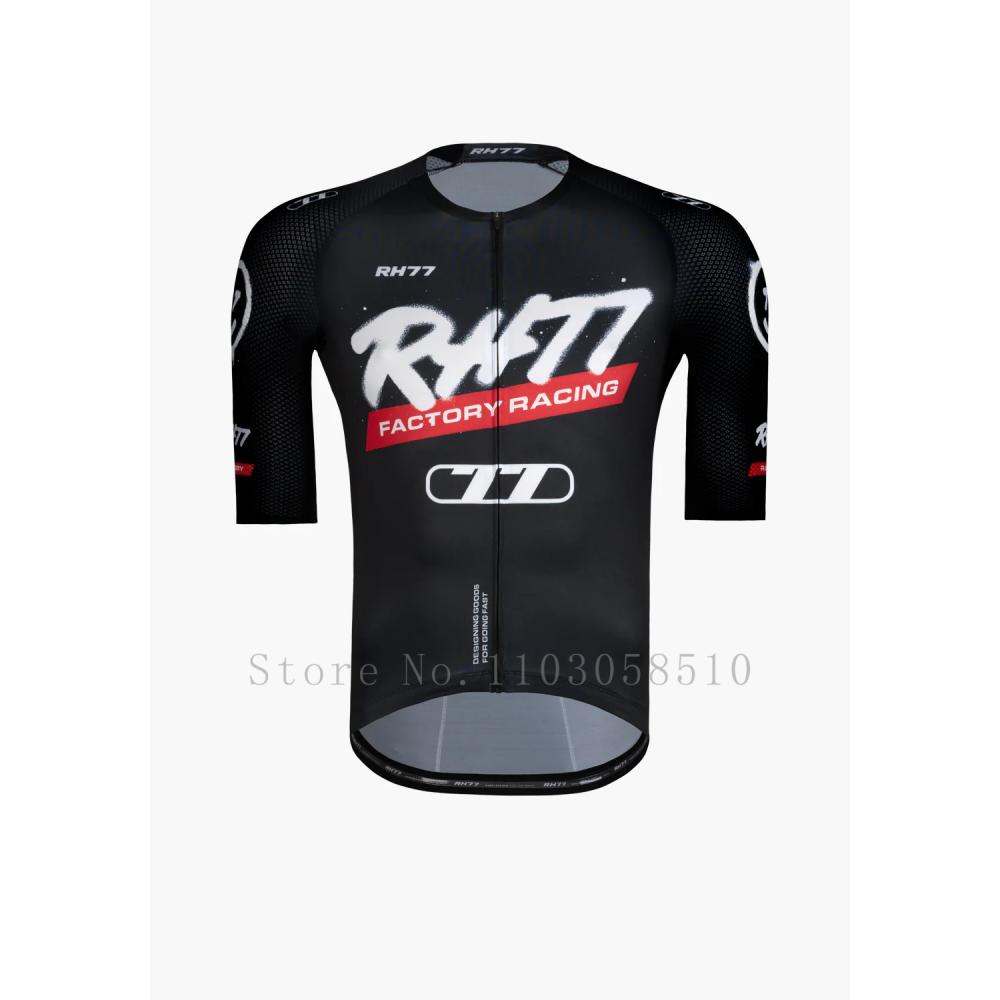 RH77 Maglie da Ciclismo a Maniche Corte Traspiranti Asciugatura Rapida Maglia da Bicicletta Abbigliamento Sportivo Outdoor Ciclismo su Strada di Montagna Alta Qualità
