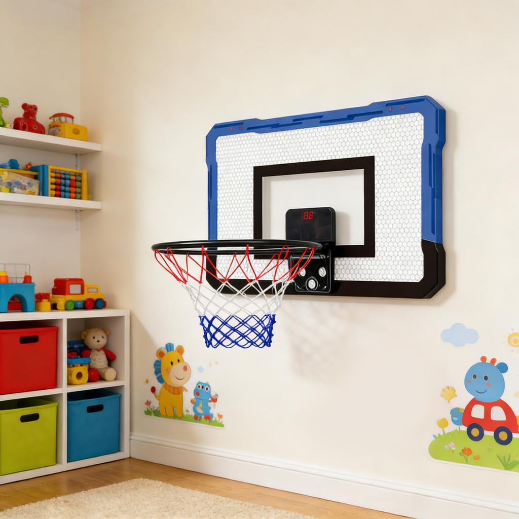 Electronic Scoring Basketball Board Indoor External Box Scoring Metal Circle Foldable Dunks Target Sports Toy
