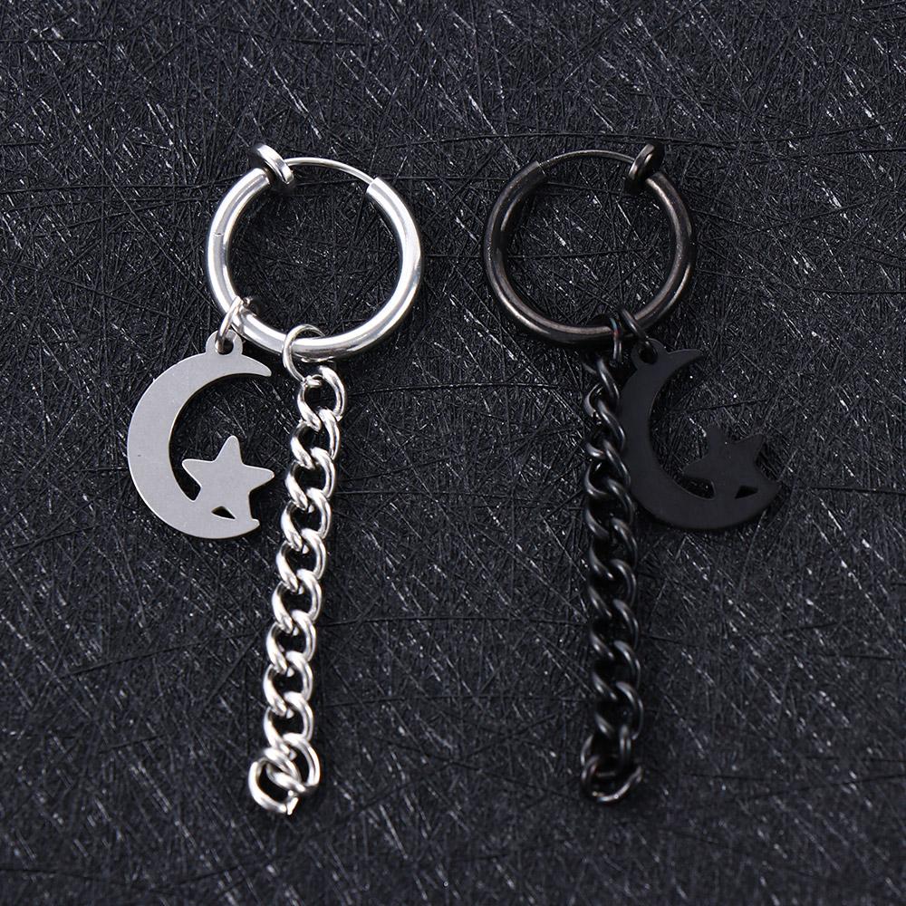 Stainless Steel Star Men Hoop Earring Word Love Earring Korean Style Clip Earring Fashion Jewelry