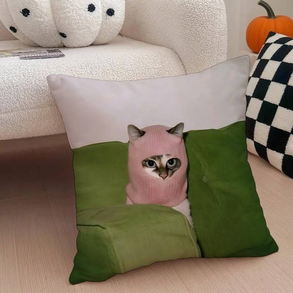 Stylish Whimsical Fashion Cats Cushion Cover Throw Pillow Cover Hidden Button Durable Polyester Chair Cushion