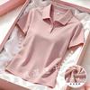 Women 2026 Summer Ice-Feel Quick Dry Polo Shirt Short Sleeve Turn-Down Collar Casual Thin Tops T-Shirt