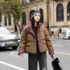 Fashion contrasting color down cotton clothes autumn and winter small man versatile 2024 new women's cotton-padded coat thickened warm