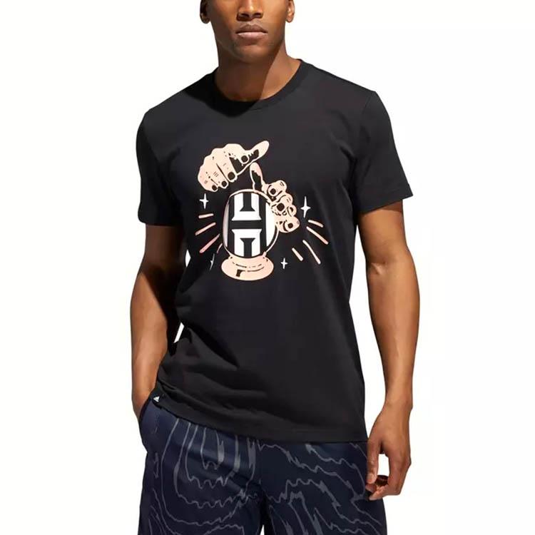 Adidas James Harden Swag Graphic Print Basketball T-Shirt Men Tops Black DX6926