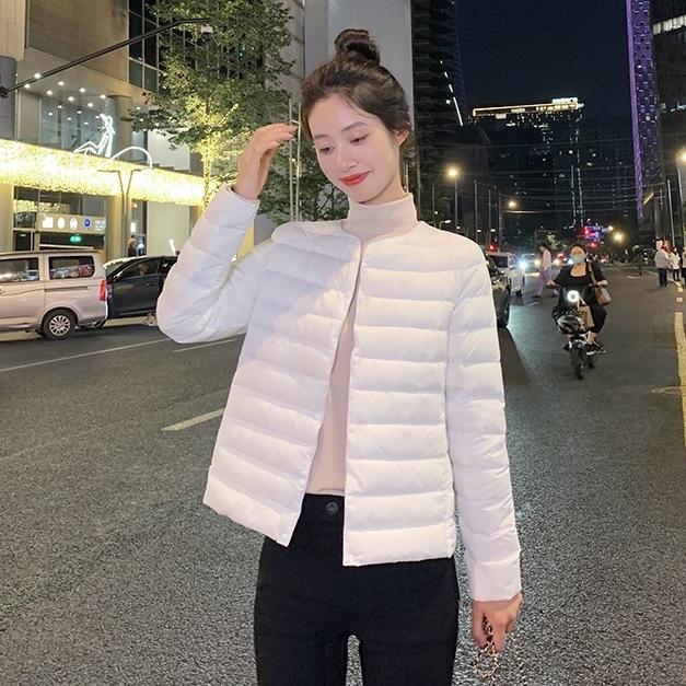 Lightweight and Warm White Duck Down Coat for Women, Simple and Stylish Outerwear