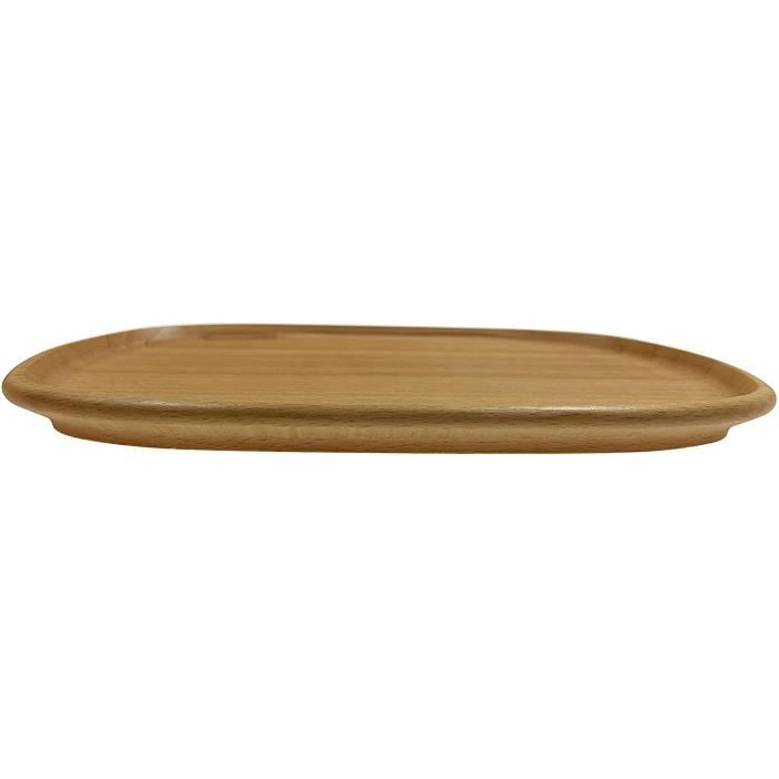 Efo Plateau de service ovale en bois - Assiette en bois de hêtre - Une excellente option comme plateau à fromage - taille 31x20x2 cm