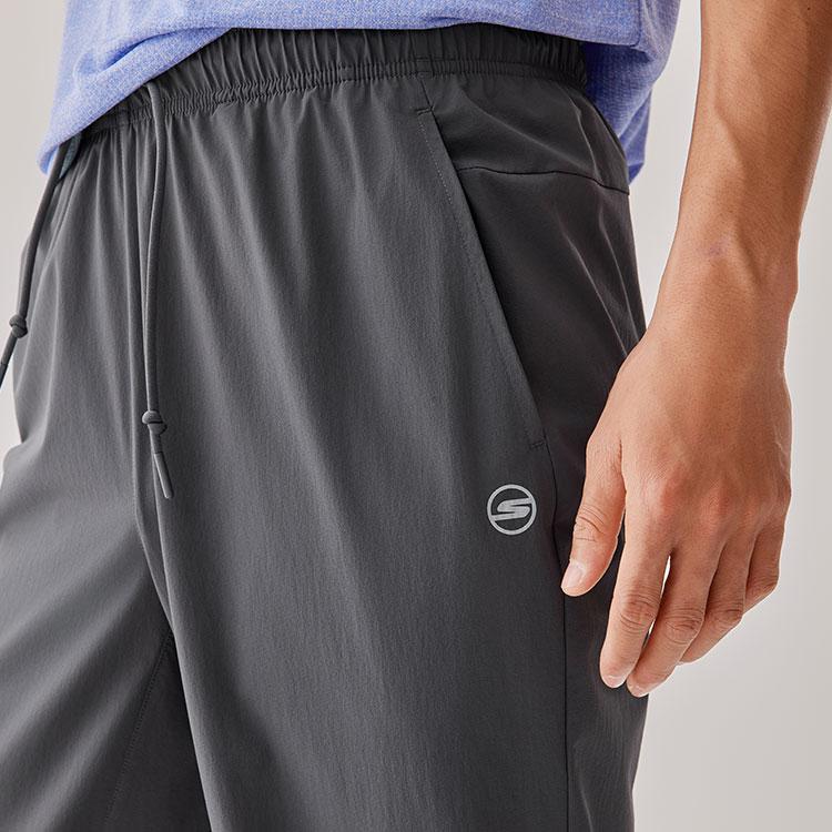Skechers Godri Logo Moisture-Wicking Quick-Dry Woven Casual Pants Men bottoms Charcoal P225M104-000G