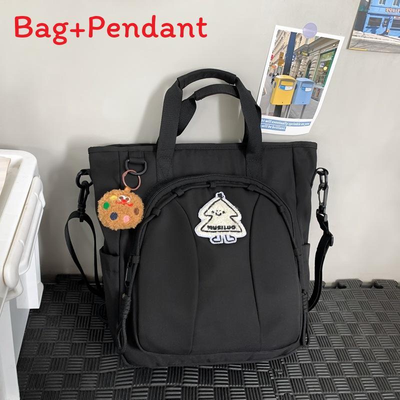 

Nylon College Style Girl Backpack With Embroidery And Splicing For School Use чёрный