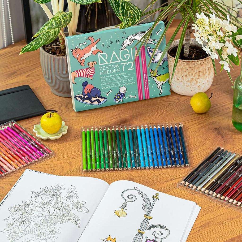 Tužkové pastelky 72 Intenzivních barev - Sada v plastovém pouzdře