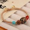 Ethnisches Retro Nepalesisches Tibetisches Handgewebtes Türkis Perlen Damenarmband