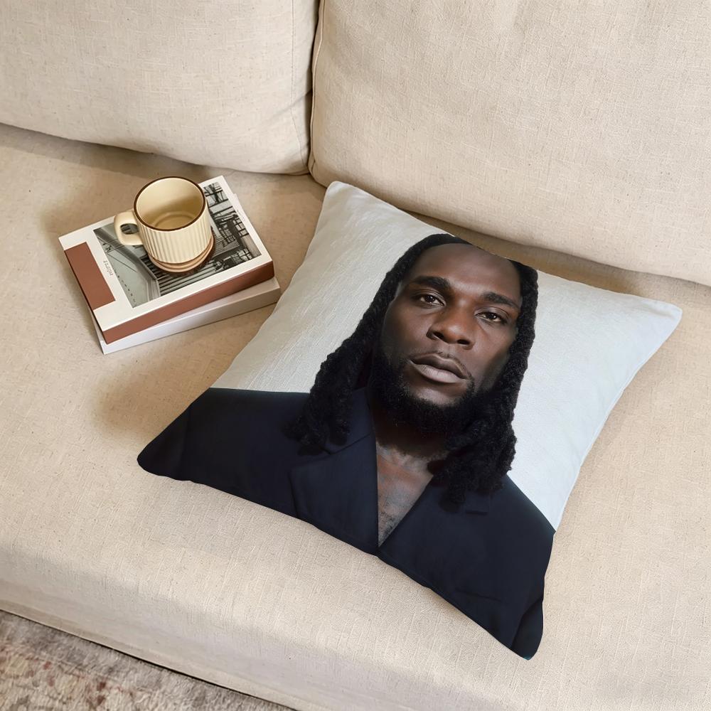 B-Burna Boy Cushion Cover Fabric Soft Furnishing,Pillowcase, Cushion Cover, Sofa Pillow, Home Decoration